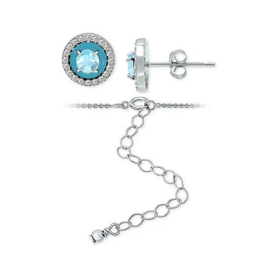 Outlet ๐ Giani Bernini 2-Pc. Set Blue Topaz, Cubic Zirconia & Enamel Pendant Necklace & Matching Stud Earrings (Also In Amethyst, Lab-Created Ruby, & Lab-Created Opal), Created For Macy's Blue Topaz/ Turquoise ๐ 3 Outlet ๐ Giani Bernini 2-Pc. Set Blue Topaz, Cubic Zirconia & Enamel Pendant Necklace & Matching Stud Earrings (Also In Amethyst, Lab-Created Ruby, & Lab-Created Opal), Created For Macy's Blue Topaz/ Turquoise ๐ - Image 3
