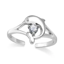 Coupon ✨ Giani Bernini B. Brilliant Cubic Zirconia Dolphin Toe Ring In Sterling Silver (1/10 Ct. T.w.) 👏