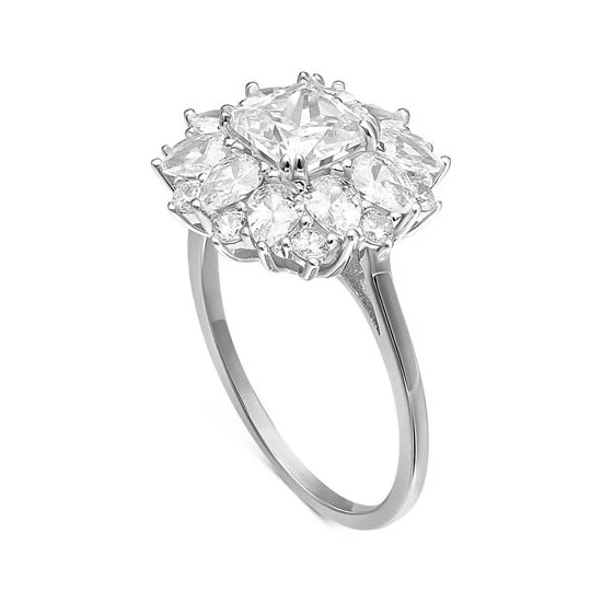 Outlet ๐ Giani Bernini Cubic Zirconia Princess Flower Statement Ring In Sterling Silver, Created For Macy's โจ 2 Outlet ๐ Giani Bernini Cubic Zirconia Princess Flower Statement Ring In Sterling Silver, Created For Macy's โจ - Image 2