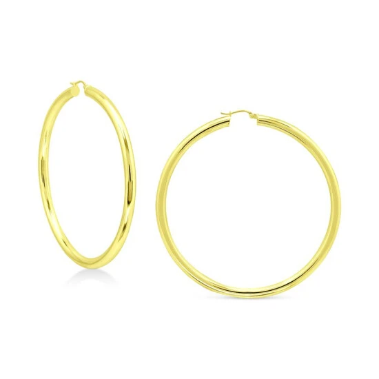 Flash Sale ⌛ Giani Bernini Round Polished Large Hoop Earrings, 70mm, Created For Macy's Gold Over Silver ⌛ 1 Flash Sale ⌛ Giani Bernini Round Polished Large Hoop Earrings, 70mm, Created For Macy's Gold Over Silver ⌛