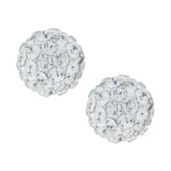 Budget π₯° Giani Bernini Crystal 6mm Pave Stud Earrings In Sterling Silver. Available In Clear, Blue Or Red β