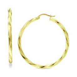 Deals 💯 Giani Bernini Large Twist Hoop Earrings In 18k Gold-Plated Sterling Silver, 2-3/8, Created For Macy's Gold Over Silver ✨