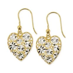 Brand new 🤩 Giani Bernini Openwork Filigree Heart Drop Earrings In Sterling Silver & 18k Gold-Plate, Created For Macy's Gold Over Silver ✔️