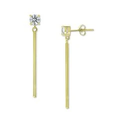Brand new 🥰 Giani Bernini Cubic Zirconia Vertical Bar Drop Earrings, Created For Macy's Gold Over Silver 🧨 -Giani Bernini Shop unnamed file 2231