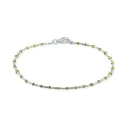 Wholesale 😉 Giani Bernini Beaded Snake Chain Bracelet In Sterling Silver & 18k Gold-Plate, Created For Macy's 🔥