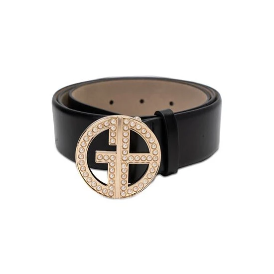 Discount β Giani Bernini π Women's Imitation Pearl Embellished Logo Belt Black β 3 Discount β Giani Bernini π Women's Imitation Pearl Embellished Logo Belt Black β - Image 3