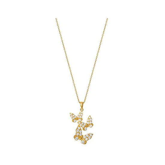 Promo 💯 Giani Bernini Cubic Zirconia Three Butterfly Pendant Necklace In Gold-Plated Sterling Silver, 18 + 2 Extender, Created For Macy's ✨ 3 Promo 💯 Giani Bernini Cubic Zirconia Three Butterfly Pendant Necklace In Gold-Plated Sterling Silver, 18 + 2 Extender, Created For Macy's ✨ - Image 3