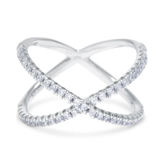 Cheapest ✨ Giani Bernini Cubic Zirconia Crisscross Statement Ring In Sterling Silver, Created For Macy's ❤️ 1 Cheapest ✨ Giani Bernini Cubic Zirconia Crisscross Statement Ring In Sterling Silver, Created For Macy's ❤️