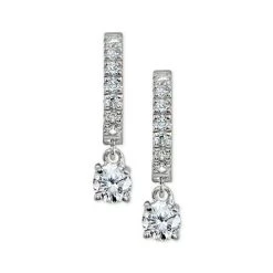 Brand new 🌟 Giani Bernini Cubic Zirconia Dangle Drop Huggie Hoop Earring In Sterling Silver Or 18k Gold Over Silver (Also Available In Lab Created Opal) Lt Green/silver ⭐ -Giani Bernini Shop unnamed file 2288