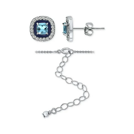 Best Pirce โ Giani Bernini 2-Pc. Set Blue Topaz (1/2 Ct. T.w.), Cubic Zirconia & Enamel Pendant Necklace & Matching Stud Earrings (Also In Lab-Created Opal, Green Quartz, & Amethyst), Created For Macy's Opal/blue ๐ 3 Best Pirce โ Giani Bernini 2-Pc. Set Blue Topaz (1/2 Ct. T.w.), Cubic Zirconia & Enamel Pendant Necklace & Matching Stud Earrings (Also In Lab-Created Opal, Green Quartz, & Amethyst), Created For Macy's Opal/blue ๐ - Image 3