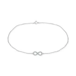 Cheapest ⭐ Giani Bernini Cubic Zirconia Infinity Ankle Bracelet In Sterling Silver, Created For Macy's ❤️