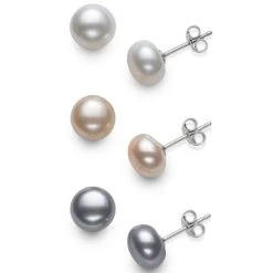 Best reviews of ✔️ Giani Bernini 3-Pc. Set White, Pink, Gray Cultured Freshwater Pearl (6-7mm) Stud Earrings In Sterling Silver, Created For Macy's 🥰