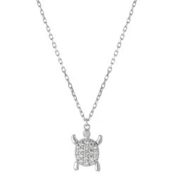 Flash Sale 😀 Giani Bernini Cubic Zirconia Turtle Pendant Necklace In Sterling Silver, 16 + 2 Extender, Created For Macy's 🎉