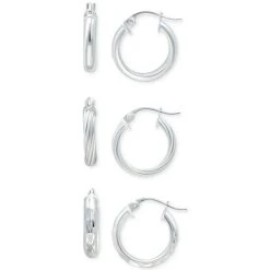 Wholesale 🎉 Giani Bernini 3-Pc. Set Small Hoop Earrings In Sterling Silver, 0.625, Created For Macy's 😍