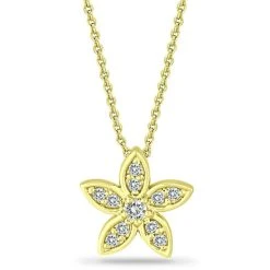 Best Pirce 🌟 Giani Bernini Cubic Zirconia Star Flower Pendant Necklace In 18k Gold-Plated Sterling Silver, 16 + 2, Created For Macy's Gold Over Silver ✔️