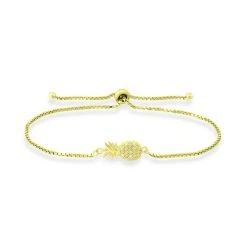 Coupon ✨ Giani Bernini Cubic Zirconia Pineapple Bolo Bracelet In 18k Gold-Plated Sterling Silver, Created For Macy's 18k Over Sterling Silver ✨