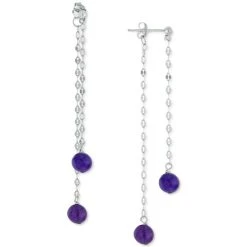 Budget π Giani Bernini Purple Quartz Front & Back Drop Earrings In Sterling Silver, Created For Macy's π