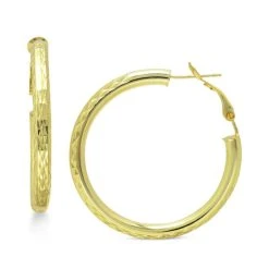 Wholesale 🎁 Giani Bernini Medium Hoop Earrings In 18k Gold-Plated Sterling Silver, 1-1/2, Created For Macy's 18k Gold Over Sterling Silver ✔️