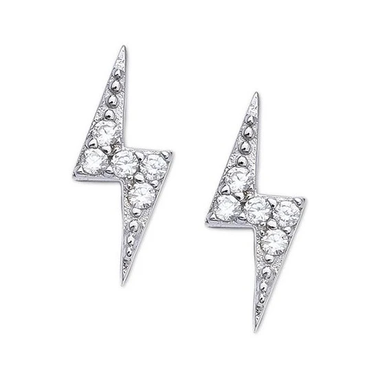 Brand new ๐ Giani Bernini Cubic Zirconia Lightning Bolt Stud Earrings In Sterling Silver, Created For Macy's ๐ 3 Brand new ๐ Giani Bernini Cubic Zirconia Lightning Bolt Stud Earrings In Sterling Silver, Created For Macy's ๐ - Image 3