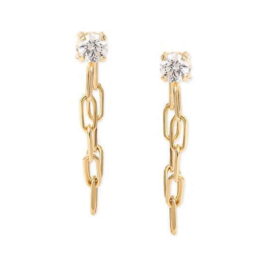 Brand new ⭐ Giani Bernini Cubic Zirconia Paperclip Link Front To Back Earrings In 18k Gold-Plated Sterling Silver, Created For Macy's 😉 3 Brand new ⭐ Giani Bernini Cubic Zirconia Paperclip Link Front To Back Earrings In 18k Gold-Plated Sterling Silver, Created For Macy's 😉 - Image 3