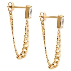 Promo 🎁 Giani Bernini Cubic Zirconia Chain Front & Back Earrings In 18k Gold-Plated Sterling Silver, Created For Macy's ✨ -Giani Bernini Shop unnamed file 2455