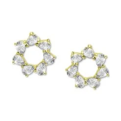 Cheapest 🥰 Giani Bernini Cubic Zirconia Pear Circle Stud Earrings, Created For Macy's Gold Over Silver ✨
