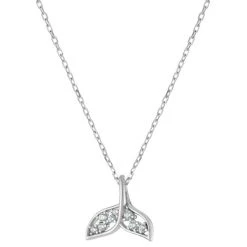 Brand new ⌛ Giani Bernini Cubic Zirconia Whale Tail Pendant Necklace In Sterling Silver, 16 + 2 Extender, Created For Macy's 🧨