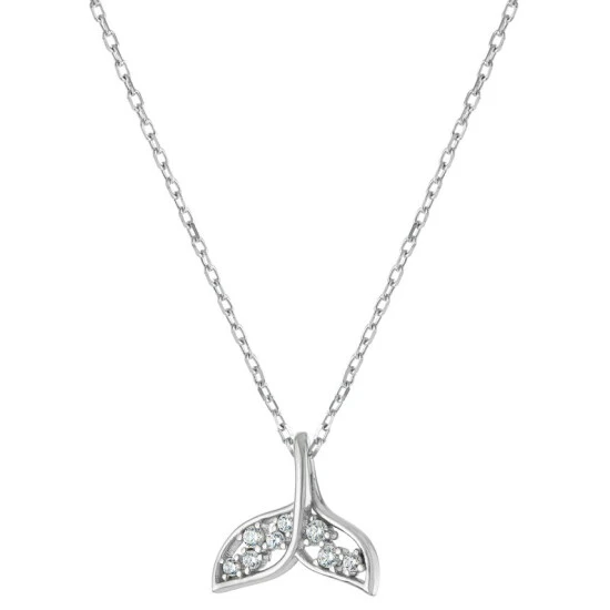 Brand new โ Giani Bernini Cubic Zirconia Whale Tail Pendant Necklace In Sterling Silver, 16 + 2 Extender, Created For Macy's ๐งจ 1 Brand new โ Giani Bernini Cubic Zirconia Whale Tail Pendant Necklace In Sterling Silver, 16 + 2 Extender, Created For Macy's ๐งจ