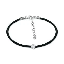 Buy ⭐ Giani Bernini Cubic Zirconia Bezel Cord Ankle Bracelet In Sterling Silver, Created For Macys Teal 🛒