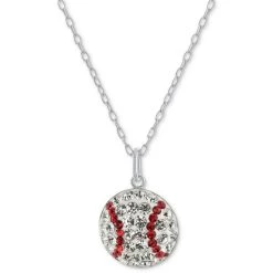 Coupon 🧨 Giani Bernini Crystal ⚾ Baseball 18 Pendant Necklace In Sterling Silver, Created For Macy's Multi 🔔