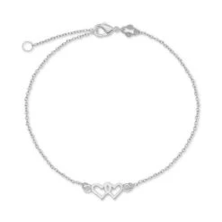 Brand new 🌟 Giani Bernini Double-Heart Chain Ankle Bracelet In Sterling Silver 🎉