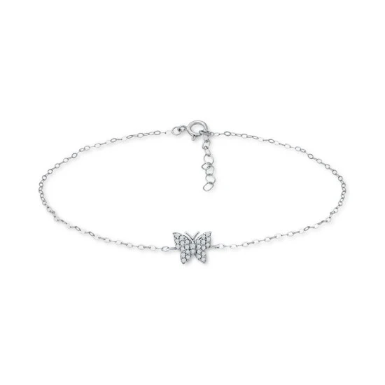 Deals ⭐ Giani Bernini Cubic Zirconia Butterfly Ankle Bracelet In Sterling Silver, Created For Macys 🎉 1 Deals ⭐ Giani Bernini Cubic Zirconia Butterfly Ankle Bracelet In Sterling Silver, Created For Macys 🎉