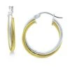 Deals 🤩 Giani Bernini Small Two-Tone Overlap Hoop Earrings In Sterling Silver & 18k Gold-Plate, 0.78, Created For Macy's ❤️