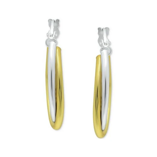Deals 🤩 Giani Bernini Small Two-Tone Overlap Hoop Earrings In Sterling Silver & 18k Gold-Plate, 0.78, Created For Macy's ❤️ 3 Deals 🤩 Giani Bernini Small Two-Tone Overlap Hoop Earrings In Sterling Silver & 18k Gold-Plate, 0.78, Created For Macy's ❤️ - Image 3