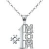 Best Sale ⌛ Giani Bernini Cubic Zirconia #1 Mom Pendant Necklace In Sterling Silver, 16 + 2 Extender, Created For Macy's 🌟