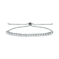 Discount 😉 Giani Bernini Cubic Zirconia Bolo Bracelet, Created For Macy's White ⌛