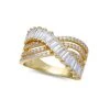 Wholesale ✔️ Giani Bernini Cubic Zirconia Triple Row Baguette & Pave Crossover Ring (3 Ct. T.w.) In Sterling Silver Or 18K Gold Over Sterling Silver 🛒