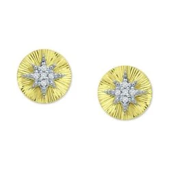 Outlet 👍 Giani Bernini Cubic Zirconia Starburst Disc Stud Earrings, Created For Macy's Sterling Silver 🎁