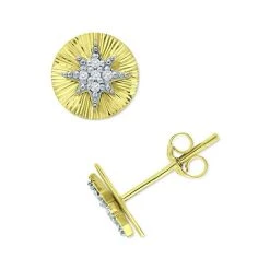 Outlet 👍 Giani Bernini Cubic Zirconia Starburst Disc Stud Earrings, Created For Macy's Sterling Silver 🎁 -Giani Bernini Shop unnamed file 2615