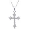 Coupon 😍 Giani Bernini Cubic Zirconia 18 Cross Pendant Necklace In Sterling Silver, Created For Macy's ✔️
