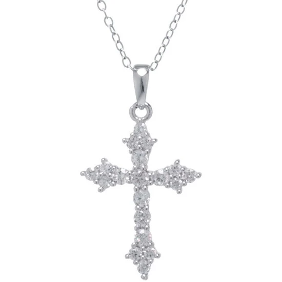 Coupon 😍 Giani Bernini Cubic Zirconia 18 Cross Pendant Necklace In Sterling Silver, Created For Macy's ✔️ 1 Coupon 😍 Giani Bernini Cubic Zirconia 18 Cross Pendant Necklace In Sterling Silver, Created For Macy's ✔️