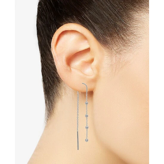 Cheapest 🔔 Giani Bernini Polished Ball Chain Threader Drop Earrings In 18k Gold-Plated Sterling Silver, Created For Macy's (Also In Sterling Silver) ⌛ 2 Cheapest 🔔 Giani Bernini Polished Ball Chain Threader Drop Earrings In 18k Gold-Plated Sterling Silver, Created For Macy's (Also In Sterling Silver) ⌛ - Image 2