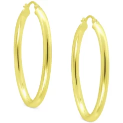 Flash Sale 👍 Giani Bernini Polished Oval Medium Hoop Earrings, 25mm, Created For Macy's Gold Over Silver 💯 -Giani Bernini Shop unnamed file 265