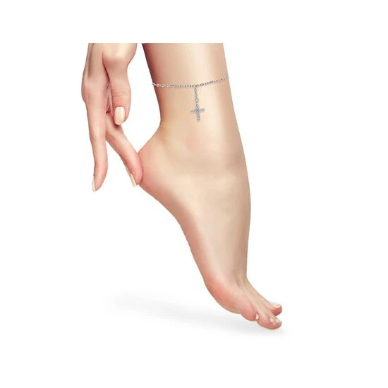 Coupon 🥰 Giani Bernini Cubic Zirconia Dangle Cross Ankle Bracelet In Sterling Silver, Created For Macy's ✨ 2 Coupon 🥰 Giani Bernini Cubic Zirconia Dangle Cross Ankle Bracelet In Sterling Silver, Created For Macy's ✨ - Image 2