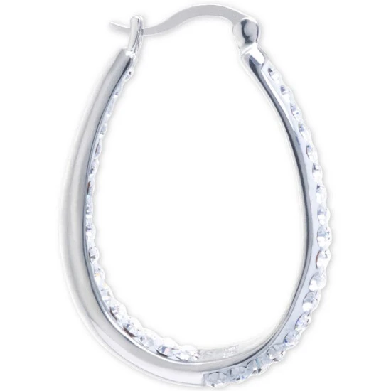 Promo ๐ Giani Bernini Crystal Pavรฉ In & Out Oval Hoop Earrings In Sterling Silver, Created For Macy's ๐ฅ 2 Promo ๐ Giani Bernini Crystal Pavรฉ In & Out Oval Hoop Earrings In Sterling Silver, Created For Macy's ๐ฅ - Image 2