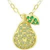 Deals ✔️ Giani Bernini Lemon Green & Green Quartz Pear Pendant Necklace, 16 + 2 Extender, Created For Macy's Gold Over Silver 🛒