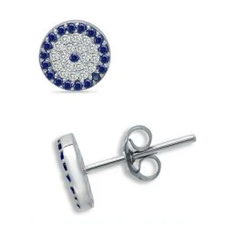 Discount ✔️ Giani Bernini Cubic Zirconia Evil Eye Stud Earrings In Sterling Silver, Created For Macy's 💯