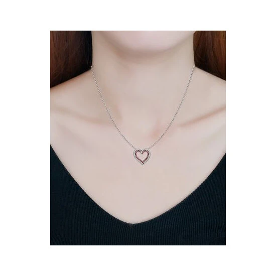 Deals ⭐ Giani Bernini Lab-Created Ruby & Cubic Zirconia Heart Pendant Necklace In Sterling Silver, 16 + 2 Extender, Created For Macy's ✔️ 2 Deals ⭐ Giani Bernini Lab-Created Ruby & Cubic Zirconia Heart Pendant Necklace In Sterling Silver, 16 + 2 Extender, Created For Macy's ✔️ - Image 2