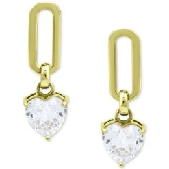 Brand new 👍 Giani Bernini Cubic Zirconia Heart Drop Earrings, Created For Macy's Sterling Silver ⭐