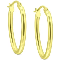 Outlet ⭐ Giani Bernini Polished Oval Small Hoop Earrings, 15mm, Created For Macy's Gold Over Silver 💯 -Giani Bernini Shop unnamed file 339